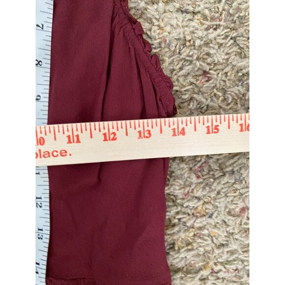 MADEWELL Womens Burgundy‎ Sleeveless Pantsuit With Button Front 4 Viscose - Picture 6 of 8